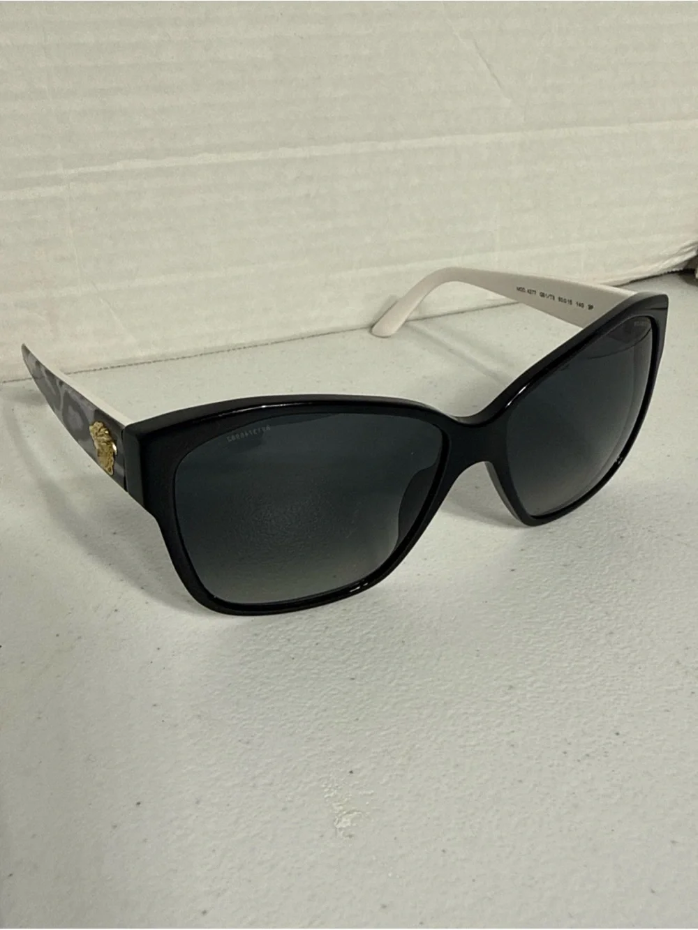 Versace Women's Purple Leopard Print Sunglasses with Gold Medusa Accent